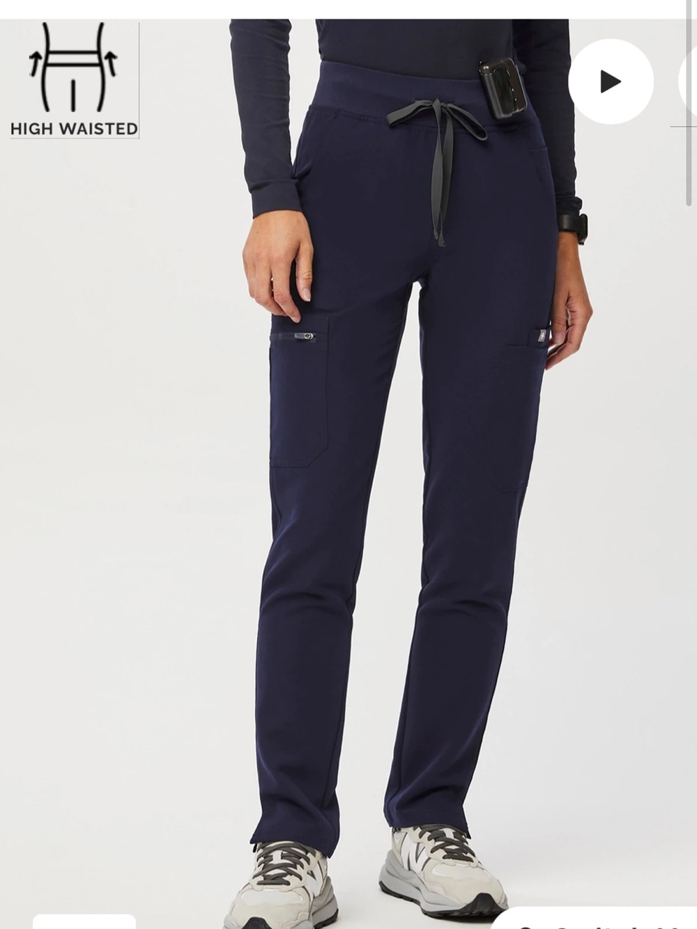 FIGS High Waisted Yola Skinny Scrub Pant™ Navy XXLP